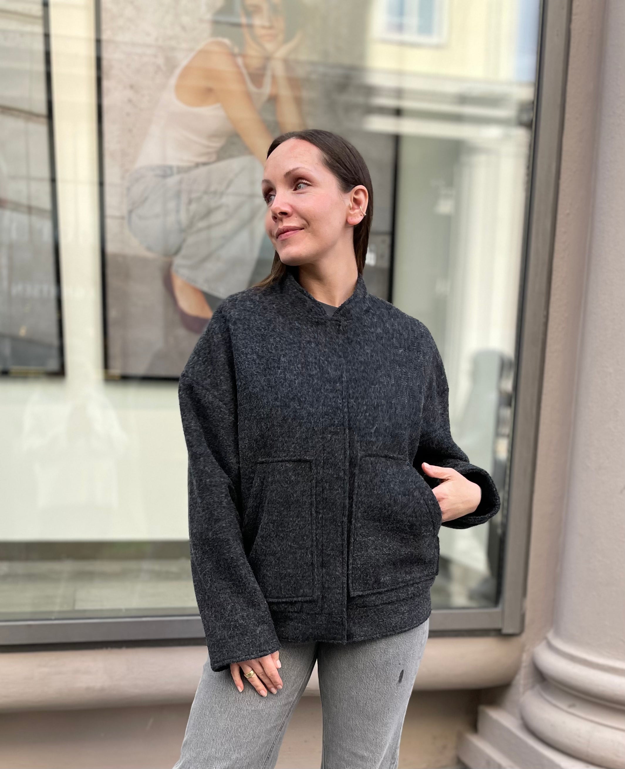 VICECILIE Jacket - Dark Grey Melange